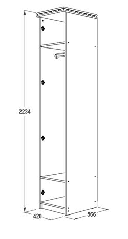 Шкаф одностворчатый для одежды «Ольга-13» (ясень анкор темн./ясень анкор свет.), ЛДСП, Фант-мебель