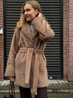 Шуба Lux миди капучино