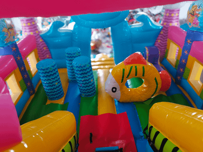 Коммерческий надувной батут с горкой «В гостях у моря», 8*5*5 м