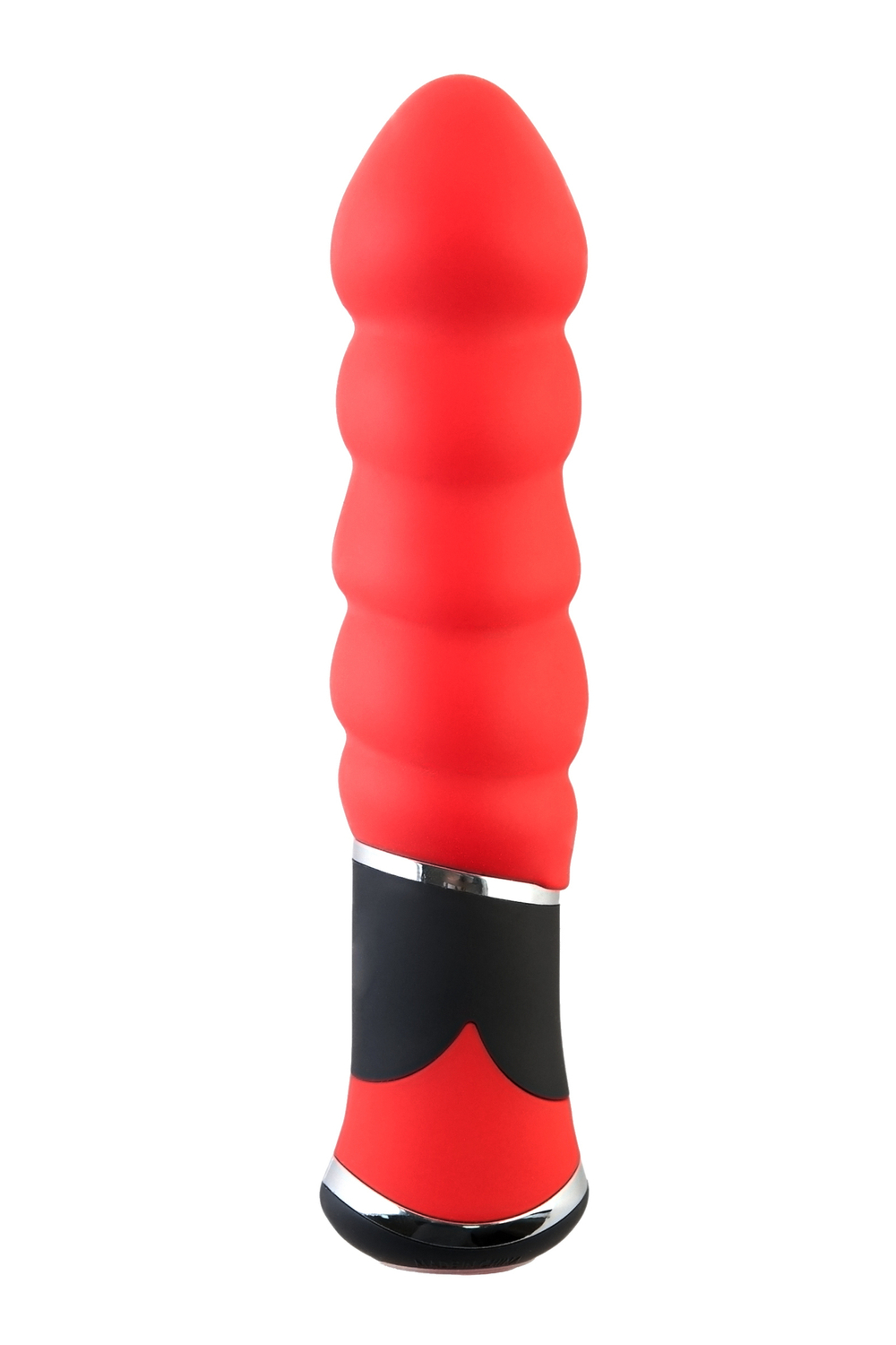 Вибратор TOYFA Black & Red, 10 режимов вибрации, силиконовый, красный, 11,4 см