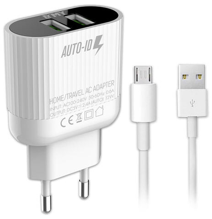 СЗУ с кабелем micro 2USB 2.4А EMYX MY-A202 white