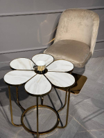 Стол журнальный Ist Casa Флер, 60х60х55, белый мрамор