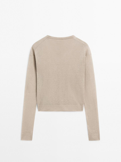 Massimo Dutti Свитер из 100% льняной ткани, дымчатый