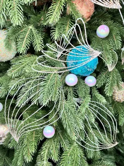 Винтажный шар Сокровища Посейдона - Порфира,10 см., бирюзовый, 1 шт., Christmas DeLuxe (86565)