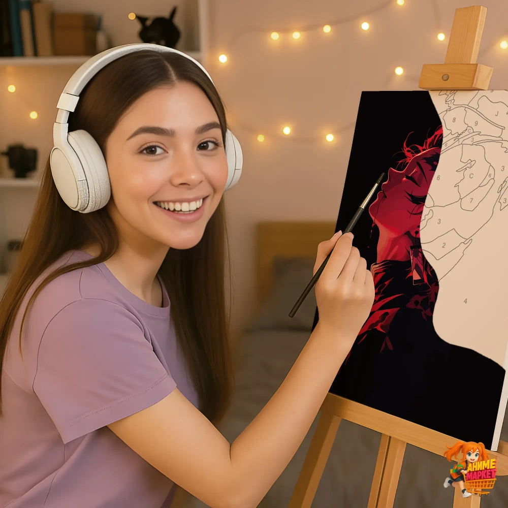 Картина по номерам Клинок рассекающий демонов Танджиро Камадо