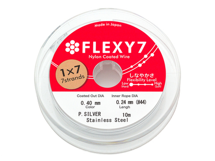 Тросик ювелирный 0,40мм, P.Silver "Flexy7" (1метр)
