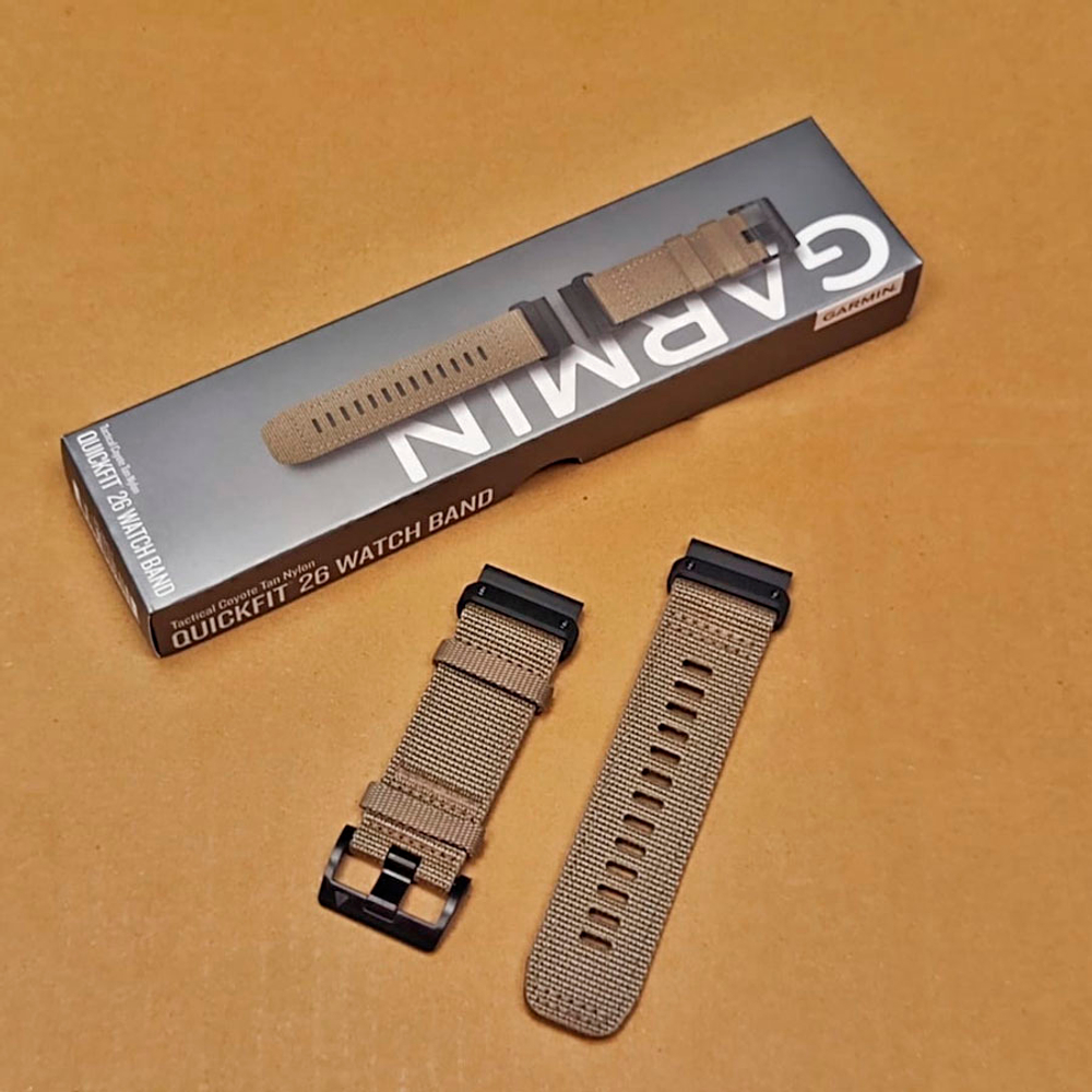 Ремешок тактический нейлоновый Garmin Quickfit 26 mm. Tactical (цвет Coyote Tan)