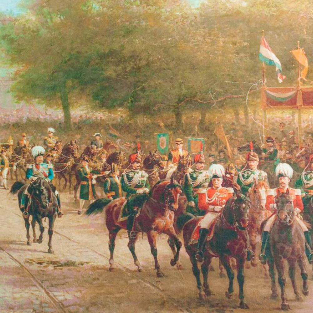 Сюжетный гобелен в парадной раме «На параде»