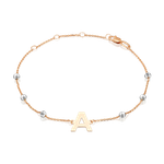 Браслет «Буква А» из комбинированного золота