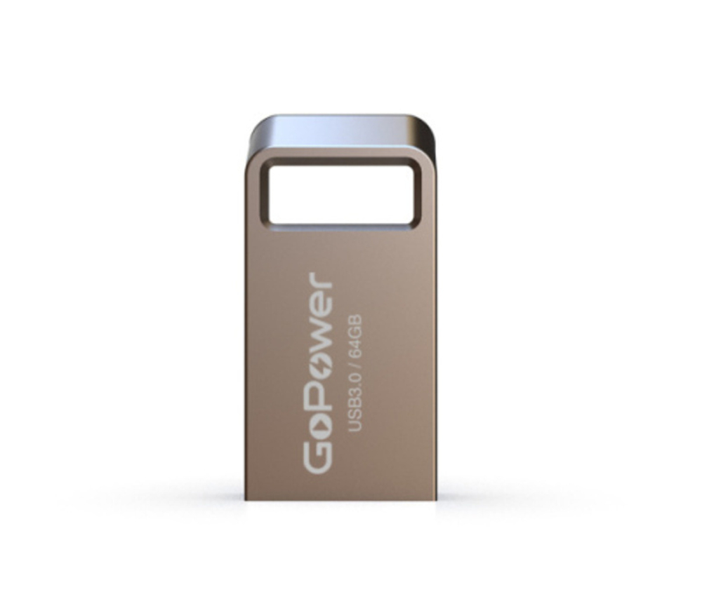 Флеш-накопитель GoPower MINI 64GB USB3.0 металл серебряный