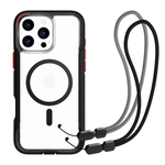 Прозрачный чехол MagSafe с двумя ремешками Tech21 EvoPro для iPhone 16 Pro Max Гибридный чехол с повышенным уровнем защиты при падении