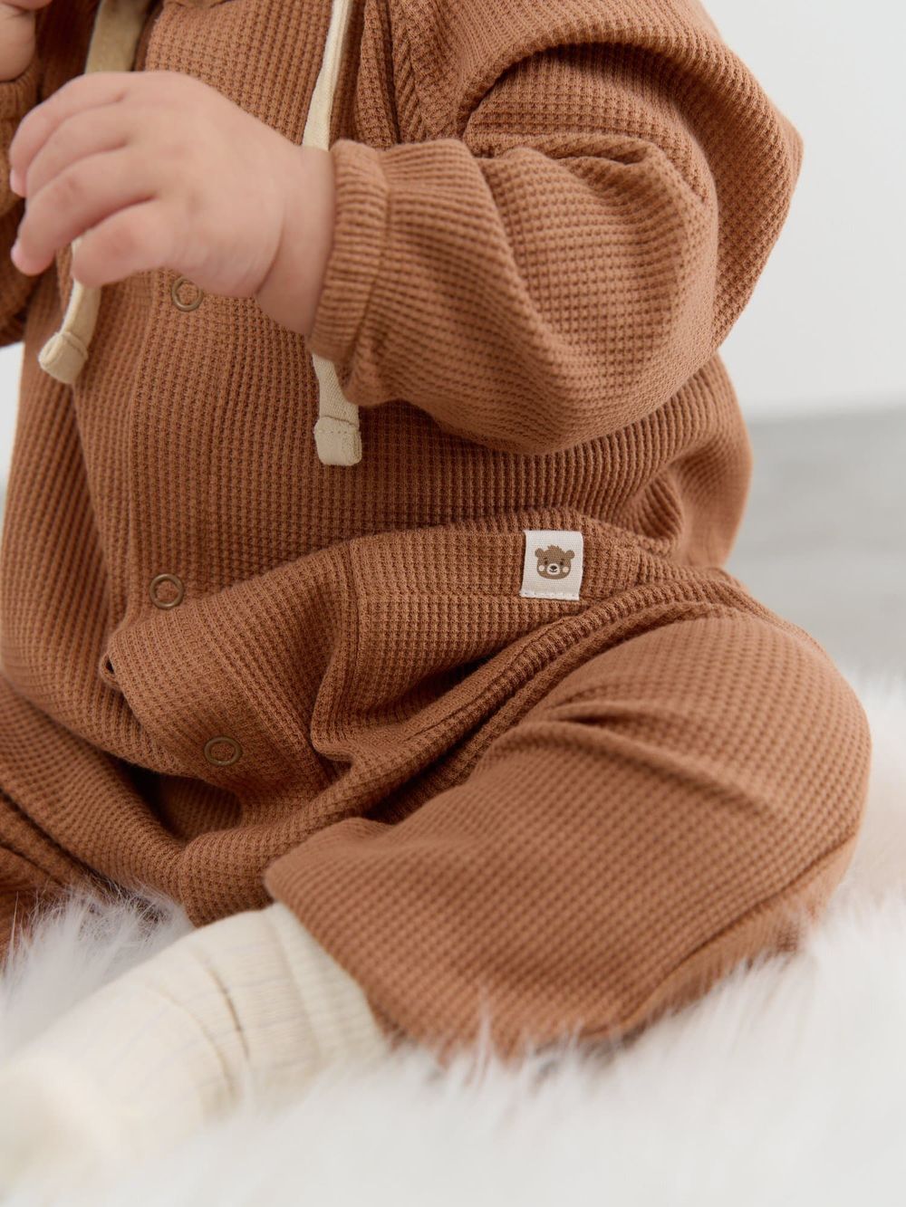 Комбинезон из вафельной ткани "Имбирное печенье" 0+