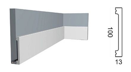 Плинтус Контур под покраску, 100x13 мм