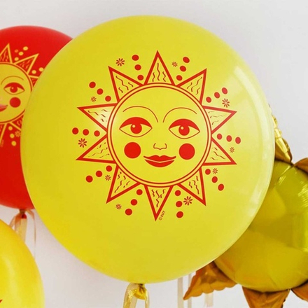 Шар с рисунком 24" Солнце желтый