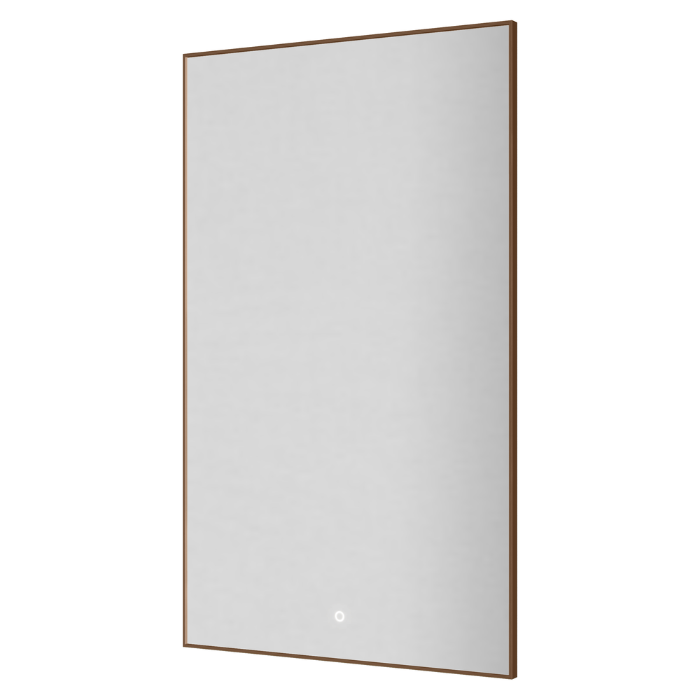 Зеркало верт. прямоуг. c мет. рамой, подсв., сенсор, антизапотевание, 60*100см BRUSHED BRONZE