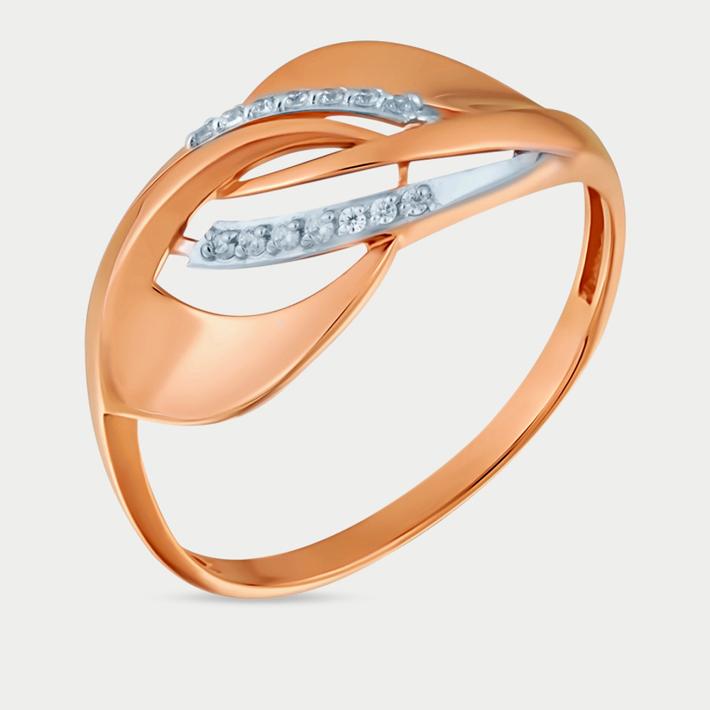 Кольцо для женщин из розового золота 585 пробы с фианитами (арт. 011621-1102)