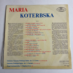 Винтажная виниловая пластинка LP Maria Koterbska Nie Mowmy, Ze To Milosc (Польша 1966)