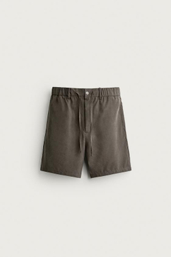 ZARA СТРУЯЩИЕСЯ ШОРТЫ RELAXED FIT, РОЗОВАТО-КОРИЧНЕВЫЙ