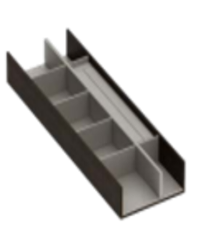 Вставка для хранения ювелирных украшений (универсальная) 150*472*50mm Брауни