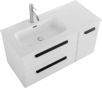 Тумба с раковиной Cezares ECO-CER-N 100 ECO-CER-N-1000-2C-1A-SO-BL белая глянцевая
