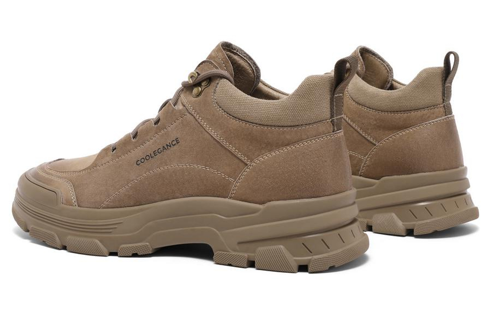 BELLE Split Pig Leather Short Outdoor Boots 5.5cm Men"s