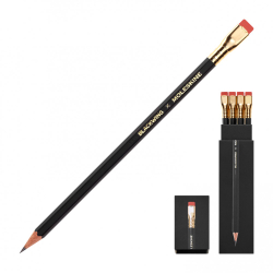 Набор карандашей FIRM Blackwing x Moleskine (EWBKWSU01F12SET) красный ластик, золотой зажим, 12 шт. в футляре