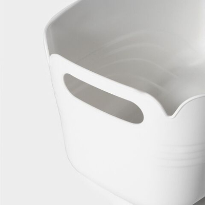 Белый контейнер для хранения с ручкой «Лаконичность» (39,5х22,5х17 см) (Цвет: не задано)