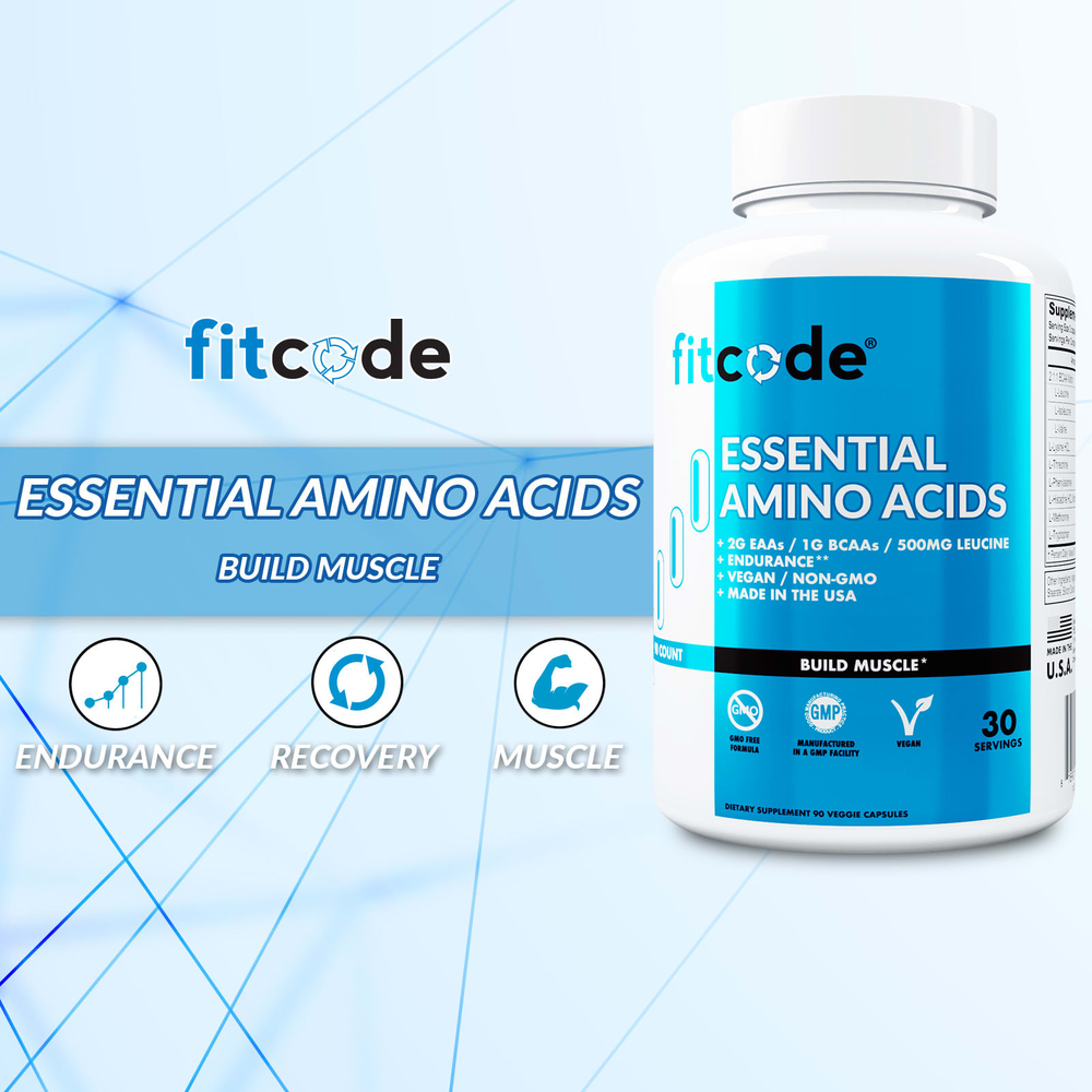 fitcode, незаменимые аминокислоты, 90 растительных капсул