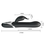 Вибромассажер Neil с клиторальным стимулятором с функцией расширения головки (Цвет: черный)