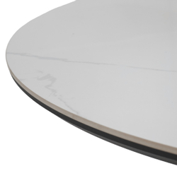 Стол БОНЖУР 100 БЕЛЫЙ МРАМОР, керамика / ЧЕРНЫЙ каркас М-City