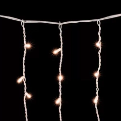 Светодиодная бахрома с колпачком 3,2*0,9 м., 168 экстра теплых белых LED ламп, каучуковый белый провод, LTC (LL168-8-2EWW)