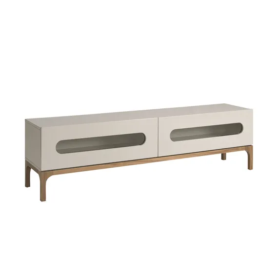 Тумба под ТВ 3242/CP2205TV2 из серого и орехового дерева с внутренней подсветкой