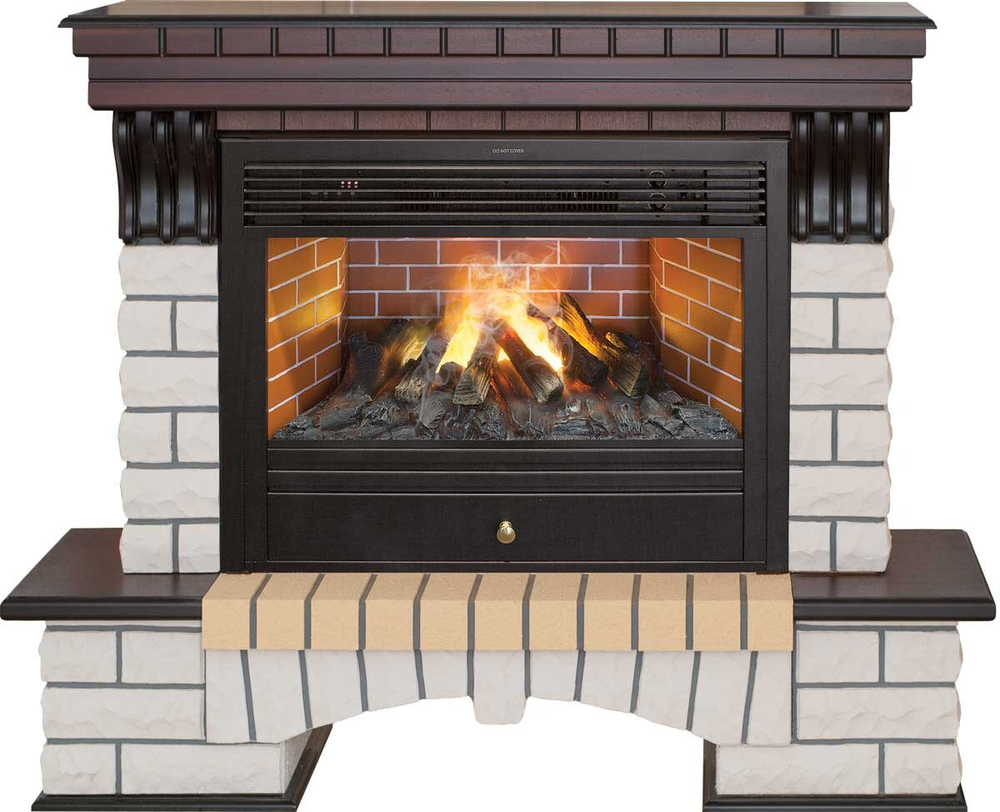 Портал каминный из МДФ RealFlame Elford 25 белый дуб, под очаг RealFlame Firefield 25 S IR