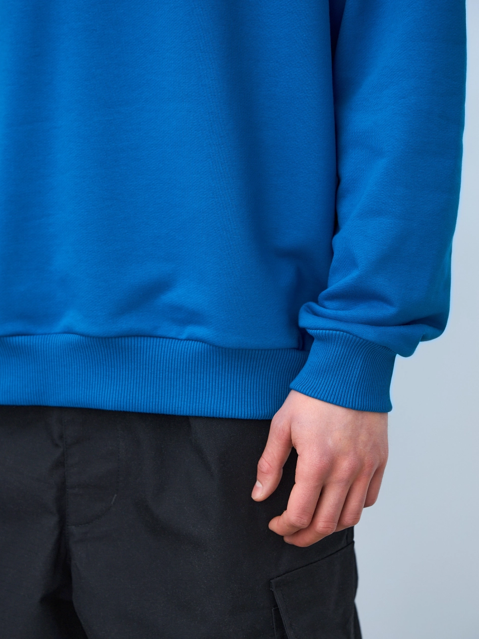 Свитшот оверсайз, без начеса (синий)