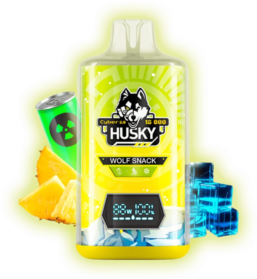 Husky Cyber 2 Wolf snack - ледяной энергетик с ананасом 18000 затяжек 20мг Hard (2% Hard)