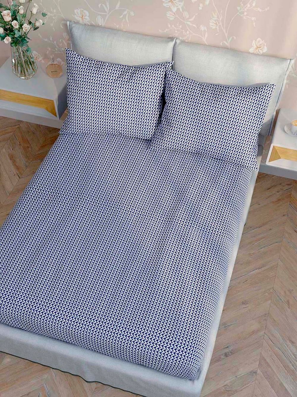 Постельное белье Anna Maria "Вязание" 2-спальный   наволочки 50х70 2шт Простынь на резинке 160х200 см  Пододеяльник 175х215 см