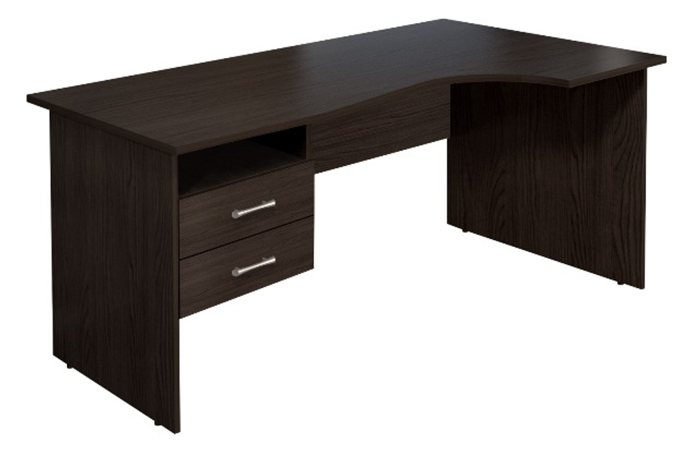 Стол криволинейный с тумбой МОНОЛИТ