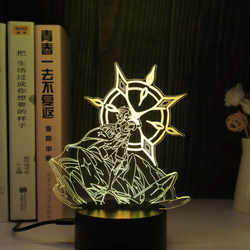 Акриловый светильник на черной подставке "Genshin Impact / Геншин - Альбедо"