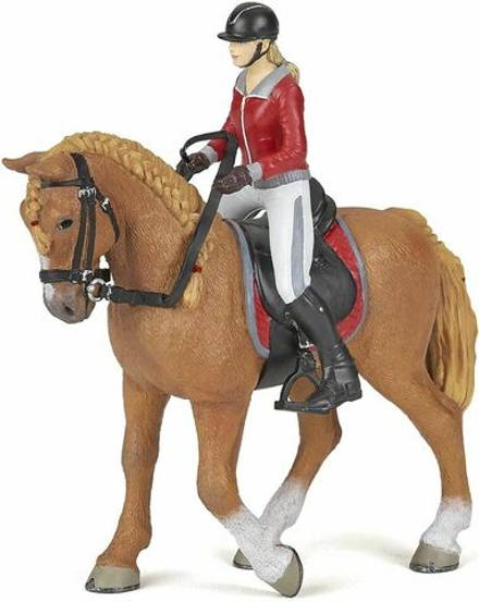 Фигурка Papo - Фигурка прогуливающаяся лошадь с наездницей - Папо 51564