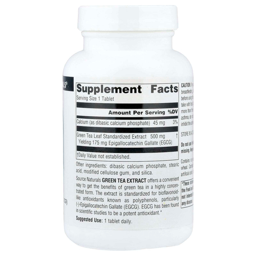 Source Naturals, экстракт зеленого чая, 500 мг, 120 таблеток