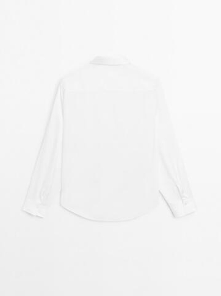 Massimo Dutti Рубашка из струящегося атласа, белый