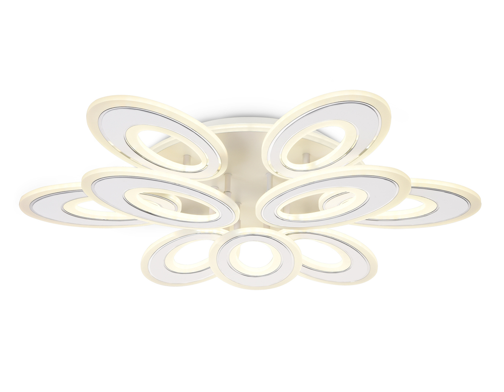 Светильник светодиодный потолочный с пультом FA8933/6+3 WH/CH белый/хром 255W 3000K-6400K 740*660*120 (ПДУ РАДИО 2.4G)