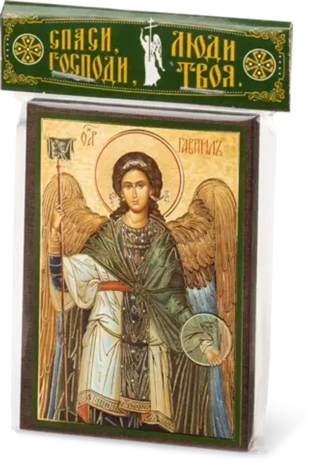 Икона "Архангел Гавриил" вид 2, 6х9 на МДФ-6