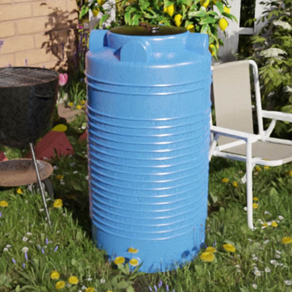 Ёмкость ЭВЛ 500 л. голубая, крышка 450мм Ирпласт 500 л. вертикальный (720x720x1420см;голубой) - арт.560862