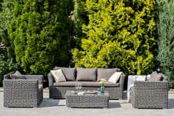 "Капучино" диван из искусственного ротанга трехместный, цвет графит