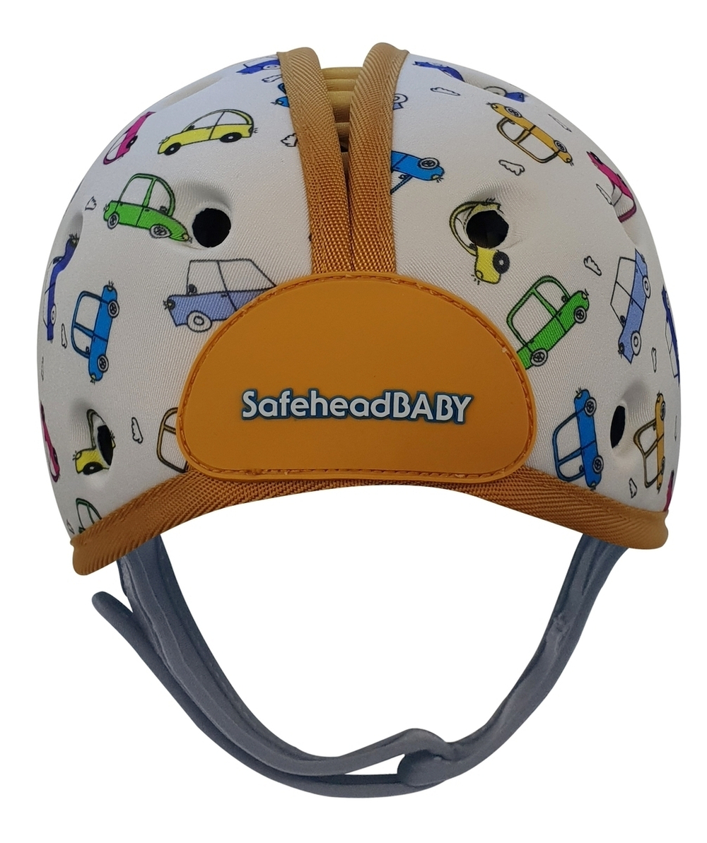 Мягкая шапка-шлем для защиты головы SafeheadBABY. Машинки
