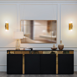 Зеркало декоративное 90х140см Garda Decor в стальной раме золотого цвета