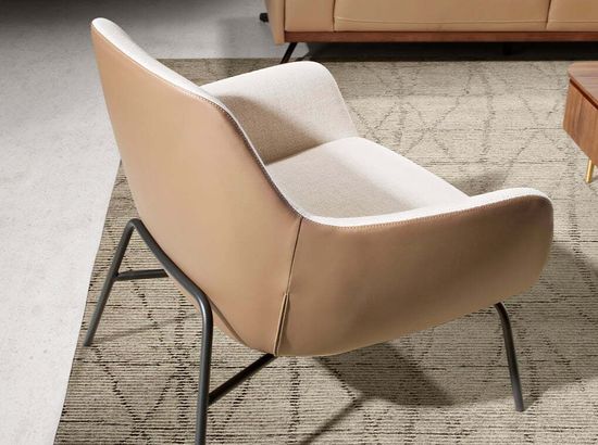 Кресло 5099/A226 с обивкой из ткани и экокожи Испания 