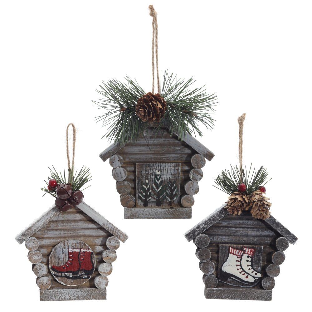 GAEM Изделие декоративное подвесное"Домик", L11 W6 H15 см, 3в.