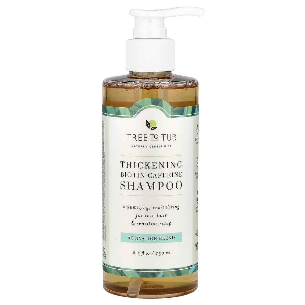 Tree To Tub, Густой шампунь с биотином и кофеином, смесь для активации, 250 мл (8,5 жидк. Унции)